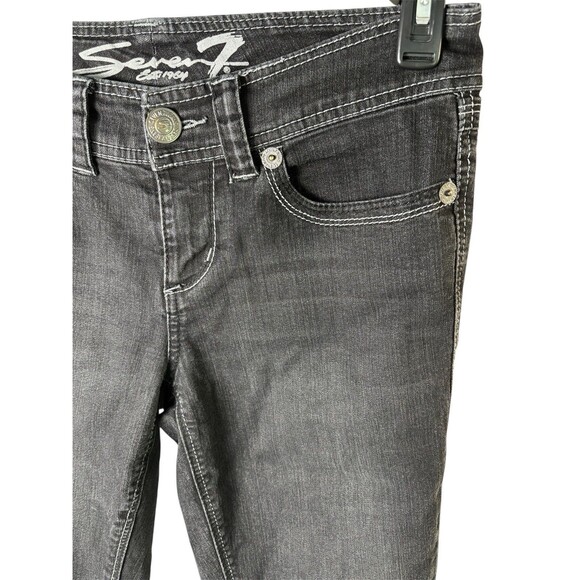 Seven7 Jeans Women's Size 8 Skinny Dark Wash Five Pockets Stretch Denim Black - Picture 1 of 13